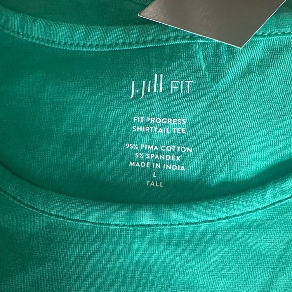 NWT J. Jill Active Green Shirttail Tee SZ LT - Picture 9 of 10